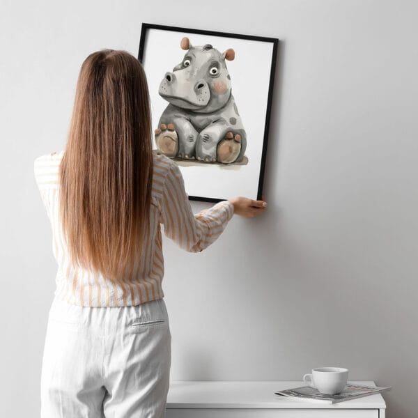 Hippo WB0957 10 Картина за детска стая с хипопотамче 2