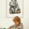 Hippo WB0957 14 Картина за детска стая с хипопотамче 2
