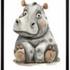 Hippo WB0957 6 Картина за детска стая с хипопотамче 2