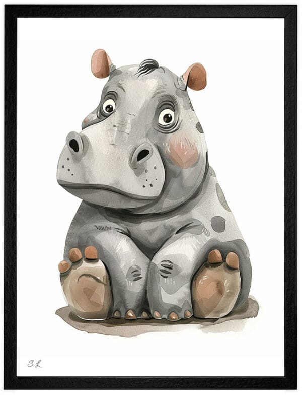Hippo WB0957 6 Картина за детска стая с хипопотамче 2