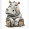 Hippo WB0957 7 Картина за детска стая с хипопотамче 2
