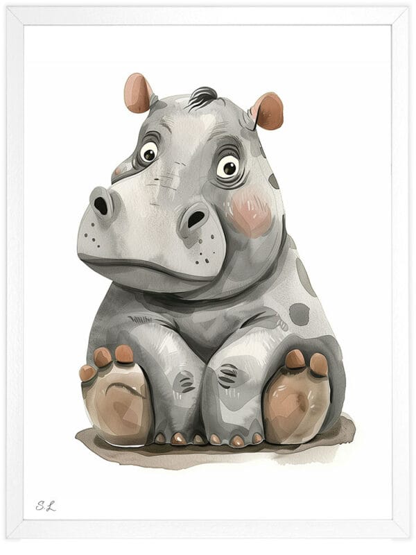 Hippo WB0957 7 Картина за детска стая с хипопотамче 2