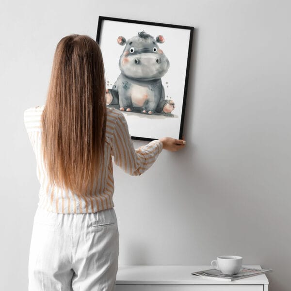 Hippo WB0958 10 Картина за детска стая с хипопотамче