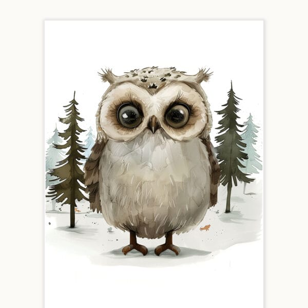 Owl WB0914 3 Картина за детска стая с бухалче 4