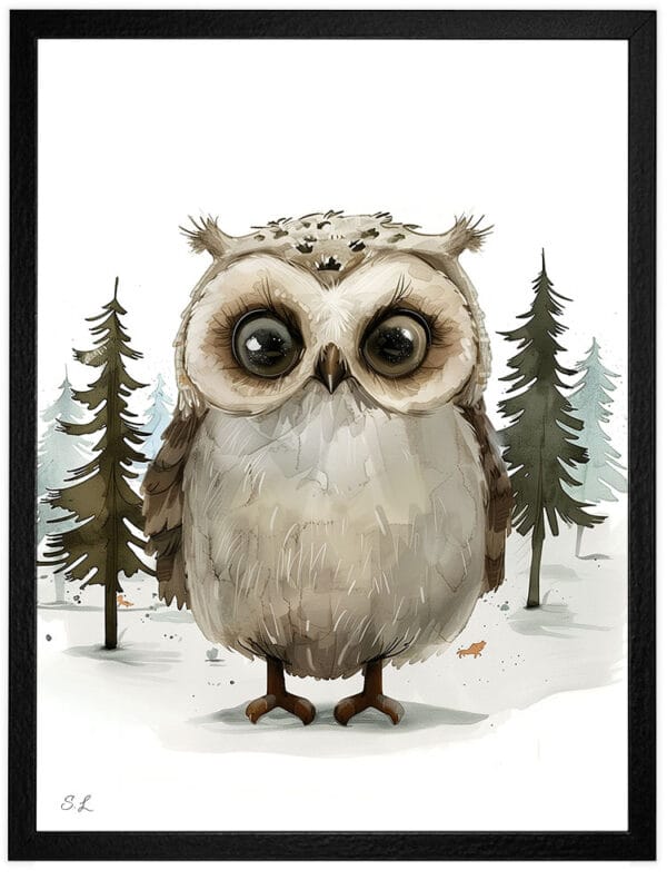 Owl WB0914 6 Картина за детска стая с бухалче 4