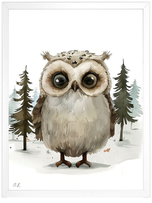 Owl WB0914 7 Картина за детска стая с бухалче 4