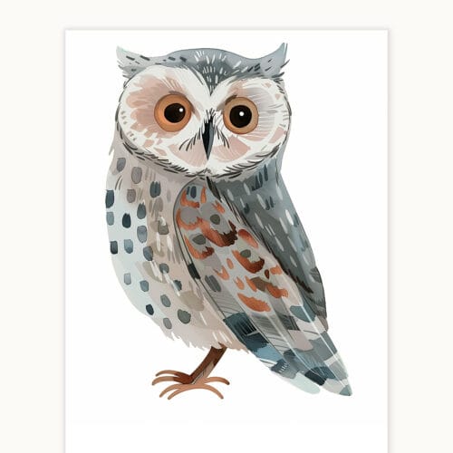 Owl WB0931 3 Картина за детска стая с бухалче 2