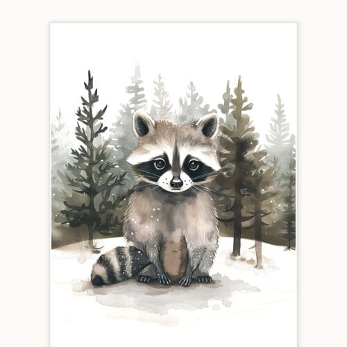 Raccoon WB0910 3 Картина за детска стая с енотче 2