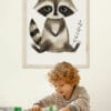 Raccoon WB0936 14 Картина за детска стая с енотче