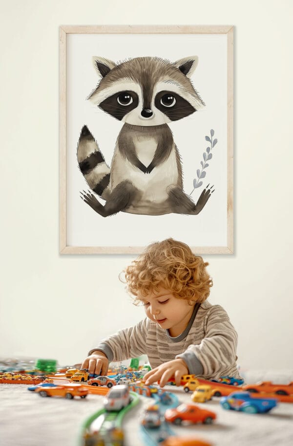 Raccoon WB0936 14 Картина за детска стая с енотче