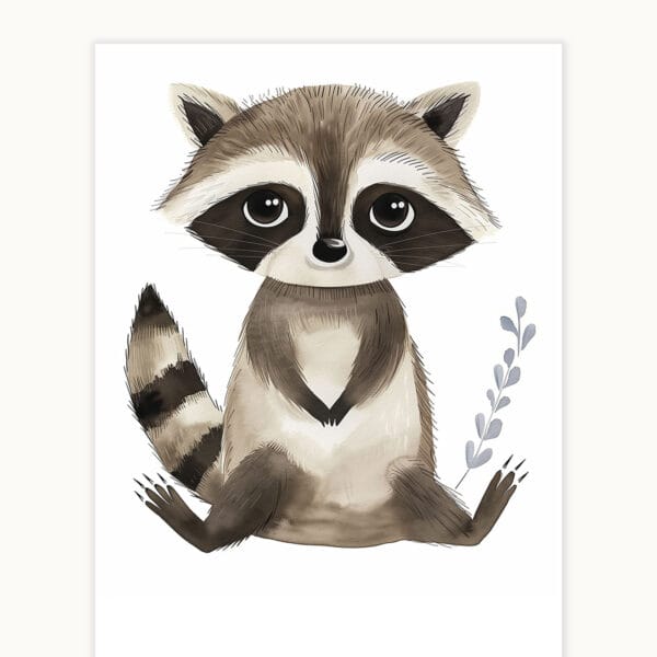 Raccoon WB0936 3 Картина за детска стая с енотче