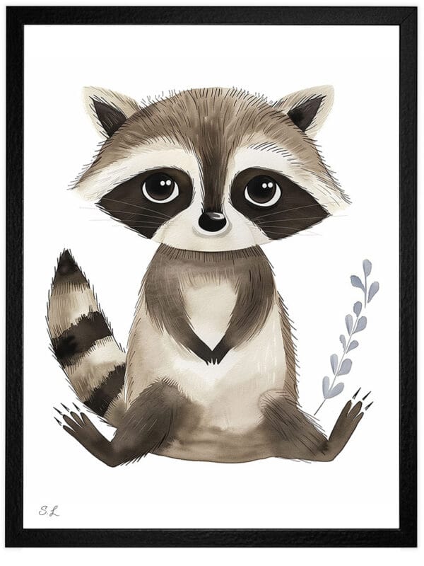 Raccoon WB0936 6 Картина за детска стая с енотче