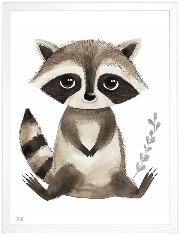 Raccoon WB0936 7 Картина за детска стая с енотче