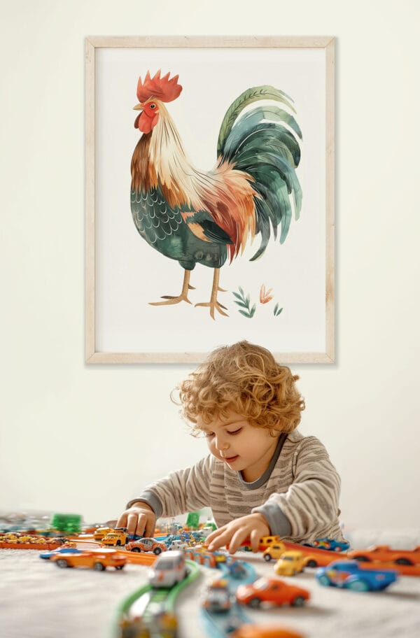 Rooster WB0930 14 Картина за детска стая с петленце