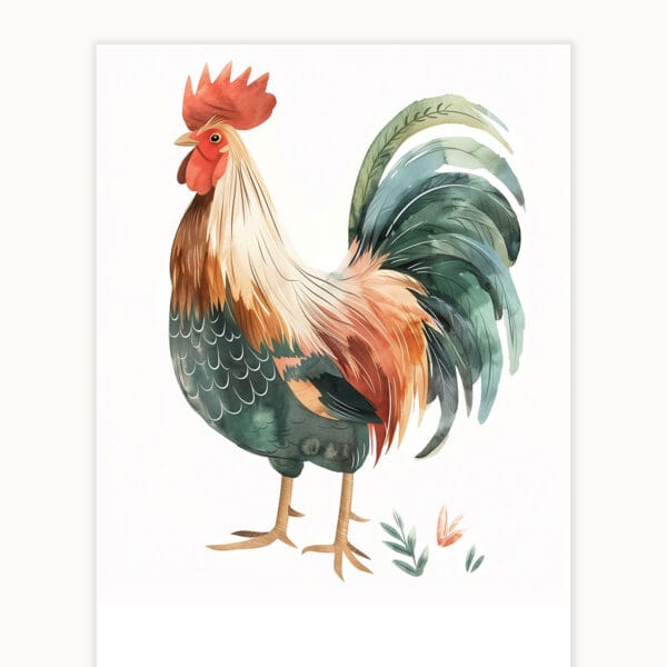 Rooster WB0930 3 Картина за детска стая с петленце