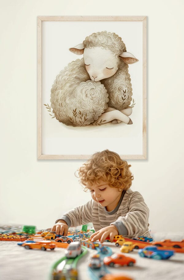 Sheep WB0942 14 Картина за детска стая с овчица
