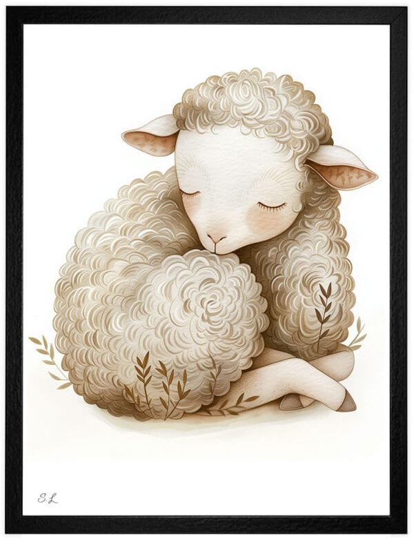 Sheep WB0942 6 Картина за детска стая с овчица