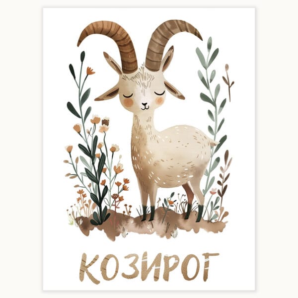 WB0788 kozirog 1 Картина за детска стая със зодия Козирог 3