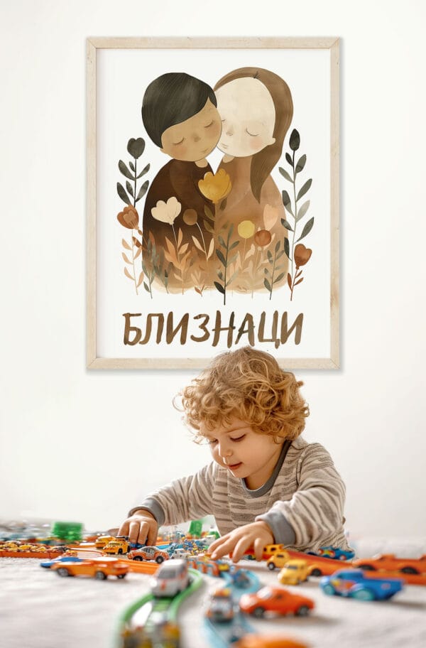 Картина за детска стая със зодия Близнаци 4