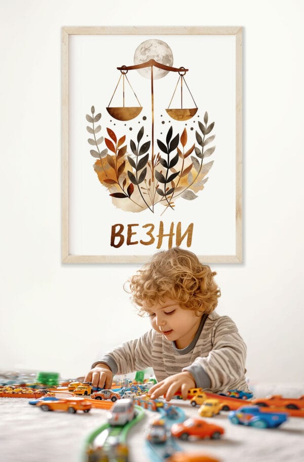 Картина за детска стая със зодия Везни 4