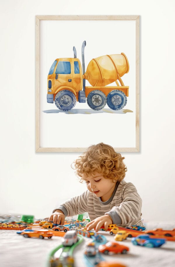 Картина за детска стая с бетоновоз
