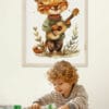 WB0982 16 Картина за детска стая тигърче с китара