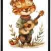 WB0982 7 Картина за детска стая тигърче с китара