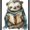 Картина за детска стая с ленивец с книжка Картина за детска стая с ленивец с книжка