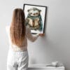 Картина за детска стая с ленивец с книжка Картина за детска стая с ленивец с книжка
