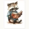 Картина за детска стая  с енотче с книжка