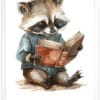 Картина за детска стая  с енотче с книжка