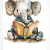 Картина за детска стая  със слонче с книжка