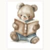 Картина за детска стая  с мече с книжка