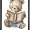 Картина за детска стая  с мече с книжка