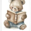 Картина за детска стая  с мече с книжка