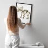 Картина за детска стая със скелет на динозавър Трицератопс