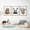 Комплект картини за детска стая с диви животни 3