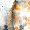 Детайл: оранжеви и бели петна по гърдите на котката и тънки тъмни щрихи