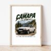 Картина със Самара 2108 в светла дървена рамка, облегната на бяла стена върху паркет