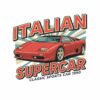 Картина суперавтомобил от 1990: червено клиновидно купе пред лъчи с надписи ITALIAN SUPERCAR и CLASSIC SPORTS CAR 1990 Картина суперавтомобил от 1990: червено клиновидно купе пред лъчи с надписи ITALIAN SUPERCAR и CLASSIC SPORTS CAR 1990