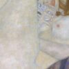 Детайл отблизо: Климт Даная: жена със затворени очи, червена коса, златен дъжд и лилав воал Детайл отблизо: Климт Даная: жена със затворени очи, червена коса, златен дъжд и лилав воал