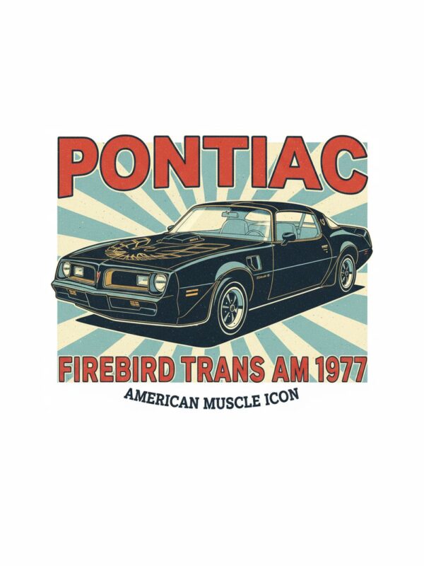 Постер Pontiac Firebird Trans Am: черно купе със златна птица на капака